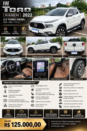 Fiat Toro Ranch 2.0 16V 4X4 Diesel Aut. 2022