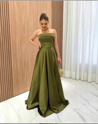Vestido de Festa Verde Oliva