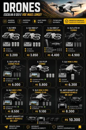 Drones, vários modelos Dji