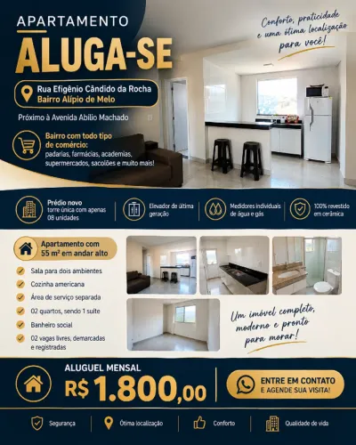 Excelente 02 quartos, suíte, 02 vagas, próximo à Av. Abílio Machado