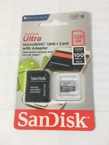 San Disk Classe 10 Cartão de Memória SD 128 Gb Micro Card - LACRADO