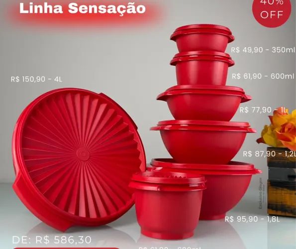 Conjunto sensação tupperware 