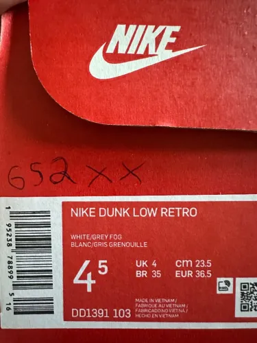 nike dunk low grey fog - tamanho 35, original