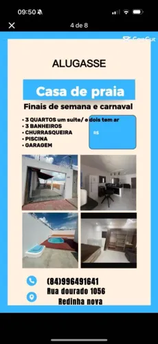 Casa de praia na redinha nova finais de semana 900,00
