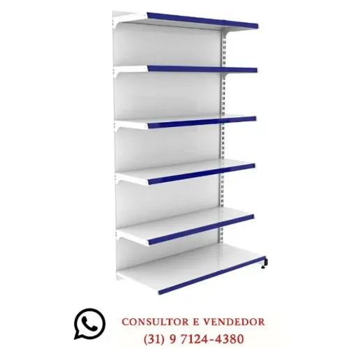 Gôndola De parede 6 bandejas Branca Polar Nova