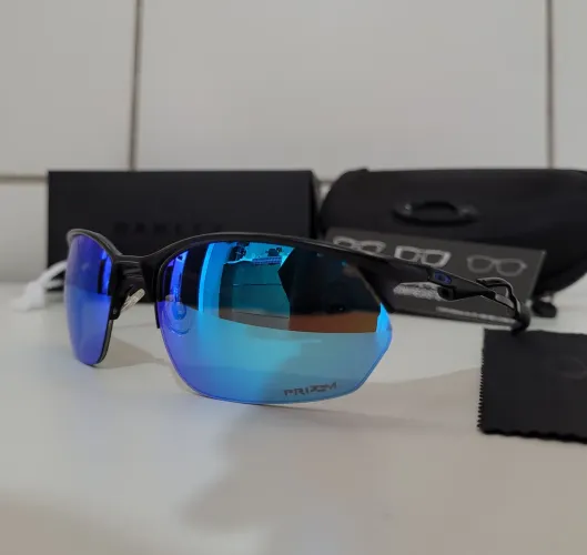 Oakley wire tap azul espelhado lente prizm oculos de sol masculino 