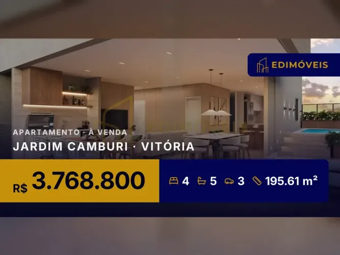 Apartamento 4 suítes em Jardim Camburi, cobertura linear com terraço privativo