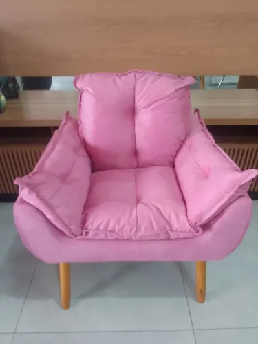 Poltrona Opala Rosa veludo