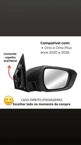 Retrovisor Onix lado esquerdo original ZAP *5020 a 26