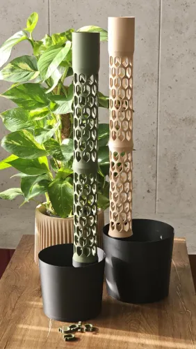 Vaso com Tutor Modular para Plantas e Reservatório de Regar