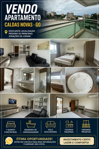 Apartamento Mobiliado à Venda no Riviera Park Hotel - Caldas Novas/GO