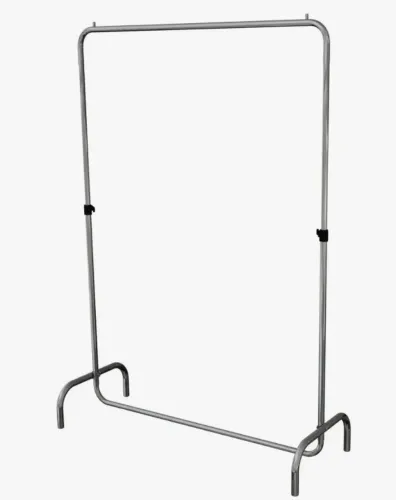 Arara inox prata polido com rodinhas