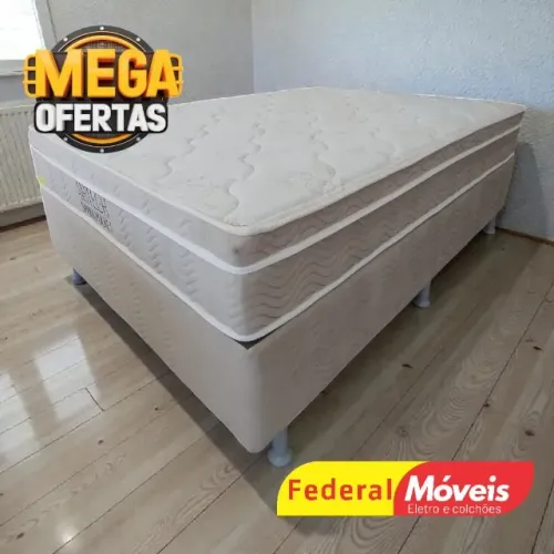Cama Box Casal Padrão 1,38m Base e Colchão de 25cm de altura TEMOS CREDIÁRIO