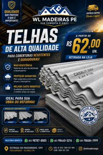 TELHA DE QUALIDADE É NA WL