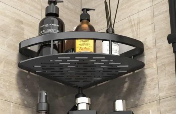 Suporte para shampoo de canto inox autocolante
