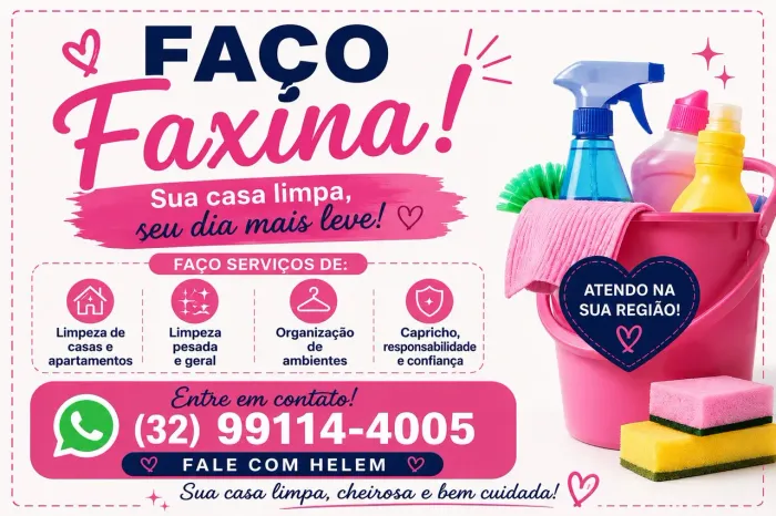 Tá precisando de uma faxina achou a pessoa certa