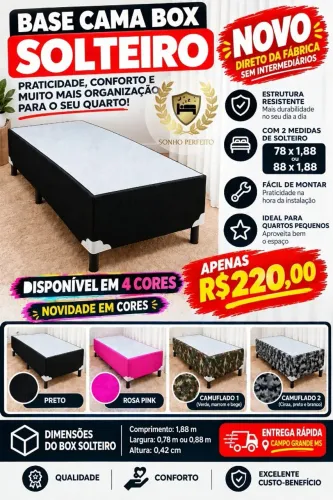 Base Box Solteiro NOVO ENTREGO 