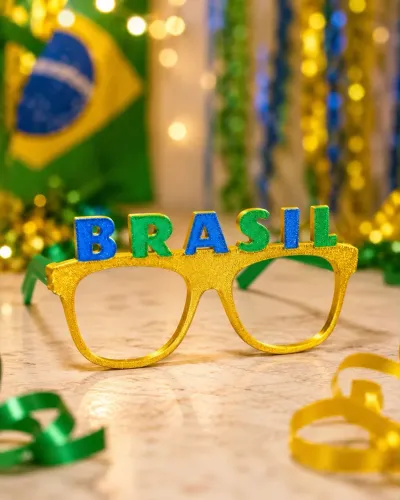 Óculos Brasil Copa | Acessório Divertido para Torcer