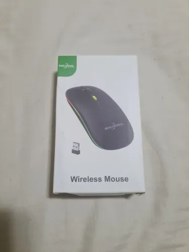 Mouse Sem Fio GOOJODOQ Recarregável WiFi Bluetooth Branco e Cinza 1600 DPI