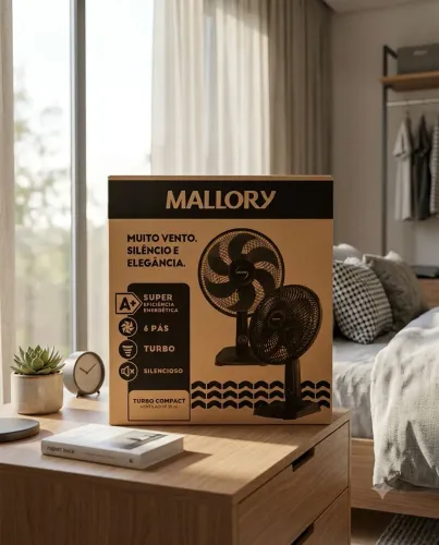 Ventilador pequeno - turbo silencioso, vento forte até 3 potências - entrega rápida