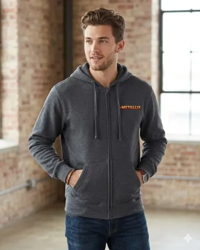 Moletom Sport-Tek cinza chumbo com capuz ? veste G