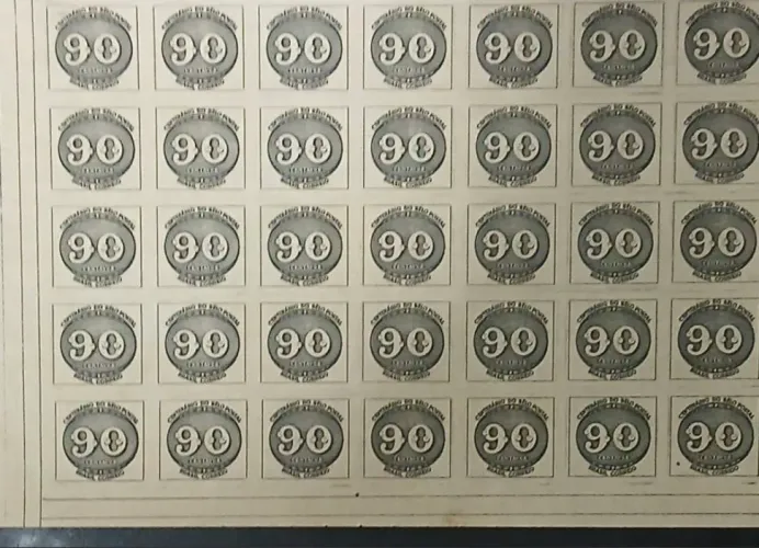 Lote Histórico 3 folhas 30 60 90 Réis