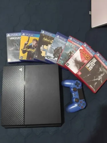PS4 Slim 500GB + 19 Jogos + Controle | Pronto para jogar!