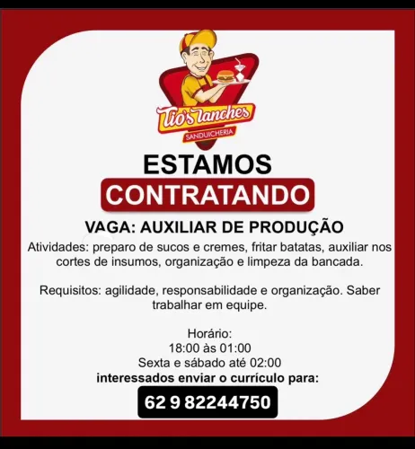 Vaga Auxiliar de produção 