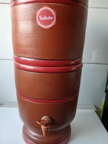 Filtro de água de barro GRANDE 20 litros e 3 velas de carvão ativado 