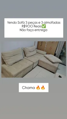 Vendo Sofá 3 peças 3 almofadas R$ 900,00 reais não faço entrega 