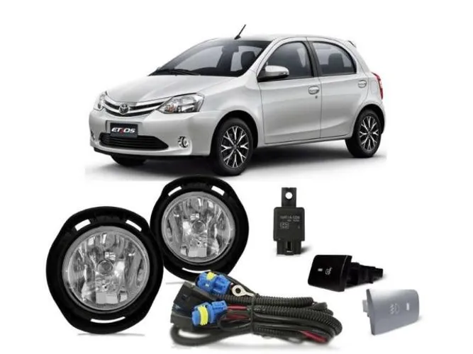 Farol Auxiliar Milha Toyota Etios C/ Botão Original - Shocklight