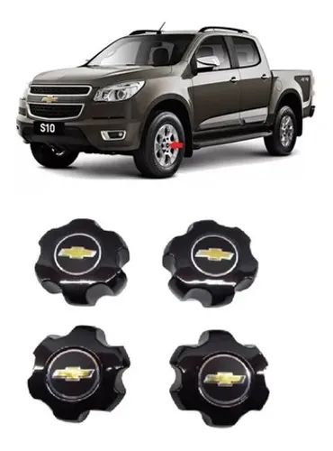 Jogo Calota Centro Roda S10 Lt Ltz 2012 2013 2015 2016 Preto