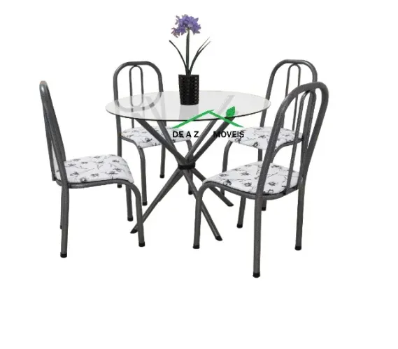 Mesa Zaia 4 Lugares Com Tampo de vidro! Entrega + Frete Grátis