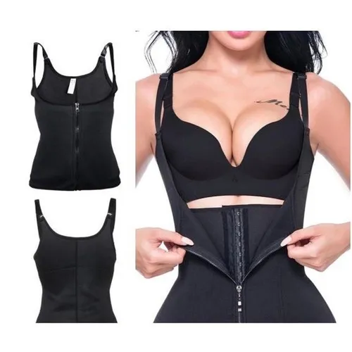 Cinta Modeladora Colete Abdominal Feminino Ajustável Dupla Compressão Reduz Até 3 Medidas
