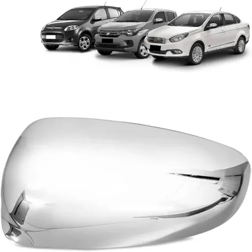 Aplique Fiat Palio 12 à 19 / Mobi 16 à 21 / Siena 12 à 21 - Retrovisor Cromado - LD LE