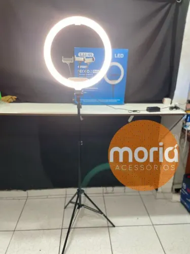 Iluminador Led Ring Light Grande 46cm 18 Polegadas Tripé 2.1<br>
