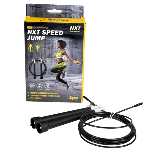 Corda de pular jump exercícios cabo de aço revestido 3 metros