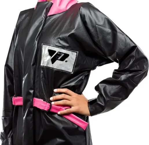Capa Chuva Impermeável PVC Tornado Feminino Pantaneiro Tam. EXG Preto/Rosa