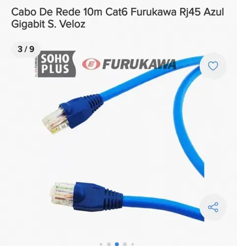 Confecciono cabos de rede cat6 Furukawa sob medida 