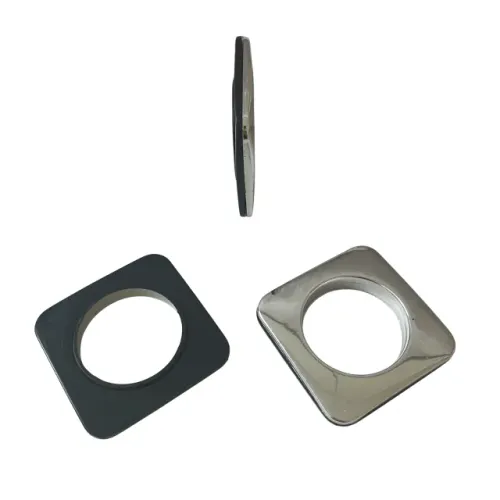 Kit 28 Ilhós Quadrado Padrão Para Cortina Varão 28mm Prateado e Preto
