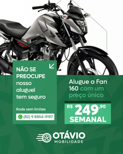 Aluguel/Locação Moto - CG FAN 160