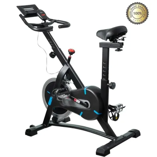 Bicicleta Ergométrica Fitness 13kg Inércia Treino Cardio Musculação Preto Azul