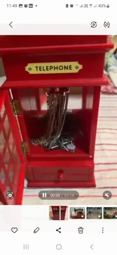 Porta Bijuteria Cabine Telefônica Vermelha