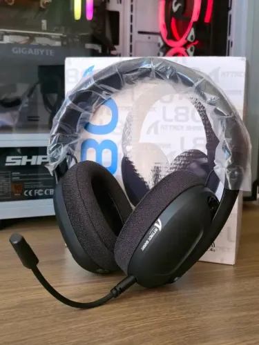(Novo)Fones de ouvido Attack Shark L80 Gamer com microfone removível