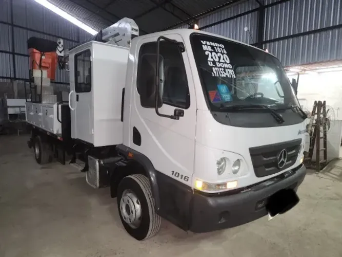 MB 1016,único dono 2020 Cesto aéreo 10, 5 m, cabine auxiliar e gavetões. Baixei p