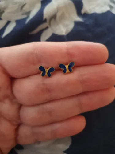 Brinco infantil borboleta azul