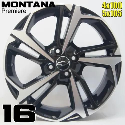 Rodas Aro 16 chevrolet Montana Premiere preta com diamantado novas 