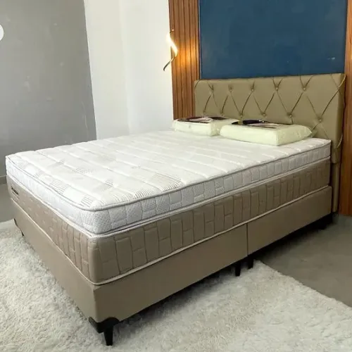 Linda Cama Box Queen Exclusive Gel Ortobom - Entrega grátis p/ Fortaleza
