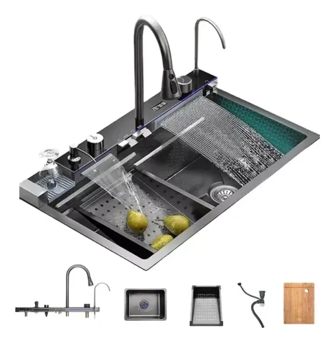 Cuba Gourmet Pia Multifuncional Inteligente Completa C/ Led Smart Cascata Completa