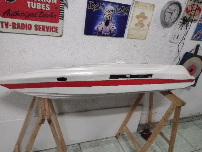 barco lancha grande de fibra para controle remoto